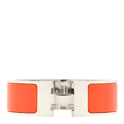 Hermes Enamel Wide Clic Clac H Bracelet GM Orange 1 of 3