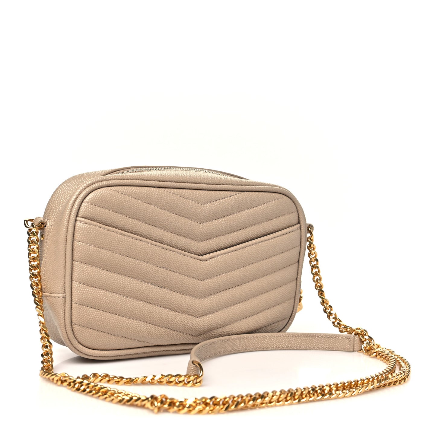 Grain De Poudre Matelasse Monogram Mini Lou Camera Bag Dark Beige