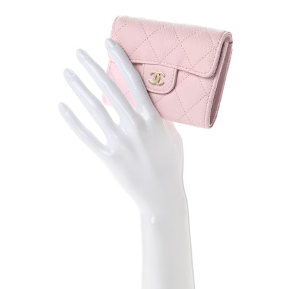 Chanel Caviar Quilted Flap Card Holder Wallet Light Pink 2 of 10