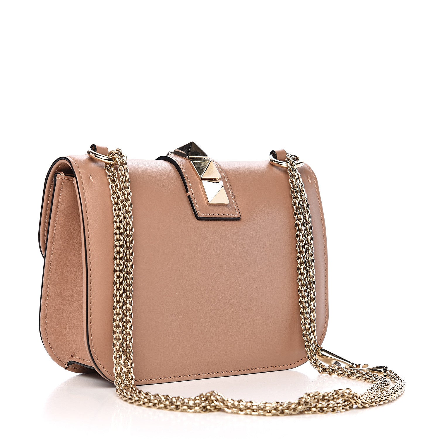 Valentino Garavani Vitello Small Glam Lock Rockstud Flap Soft Noisette 2 of 8