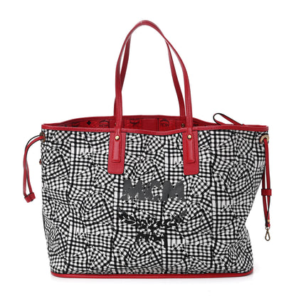 MCM Visetos Large Liz Reversible Shopper Tote Ruby Red 3 of 15