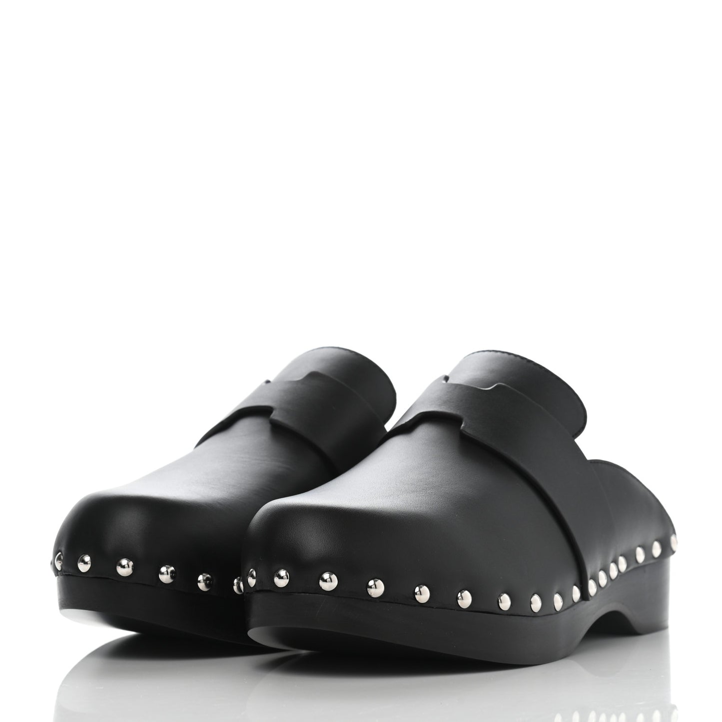 Calfskin Calya Mules 38 Black