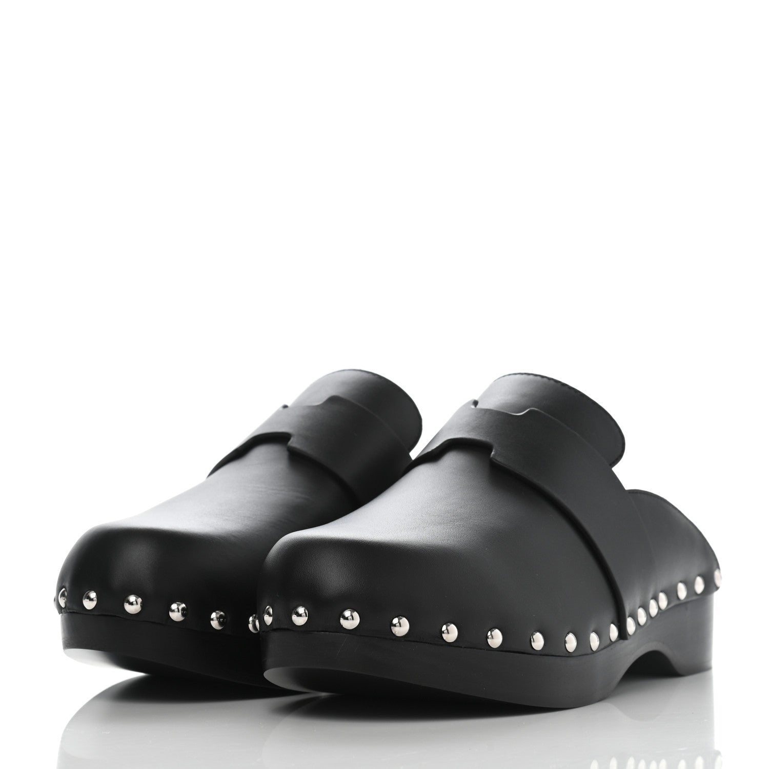 Hermes Calfskin Calya Mules 38 Black 3 of 6