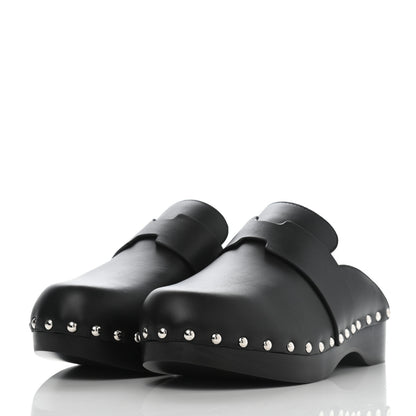 Hermes Calfskin Calya Mules 38 Black 3 of 6