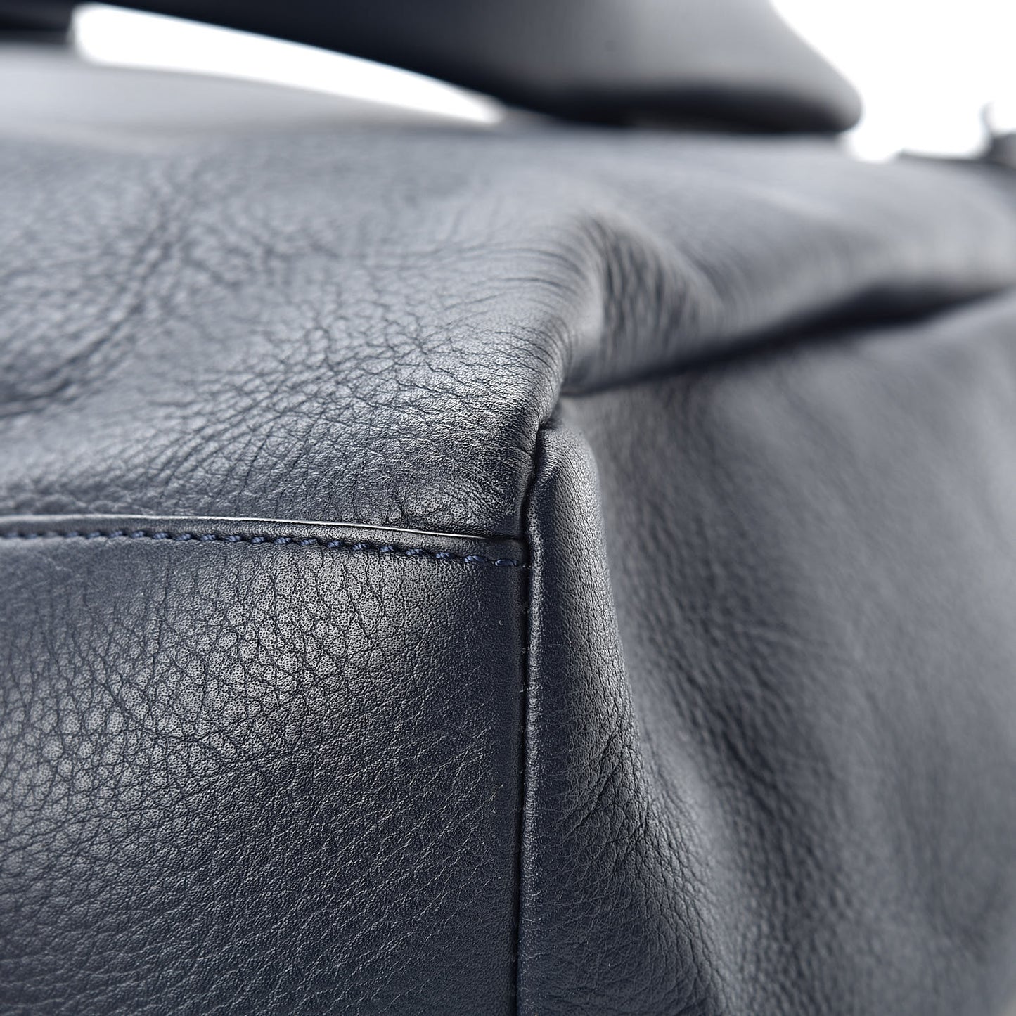 Waxy Grained Calfskin Medium Pandora Pure Flap Bag Night Blue