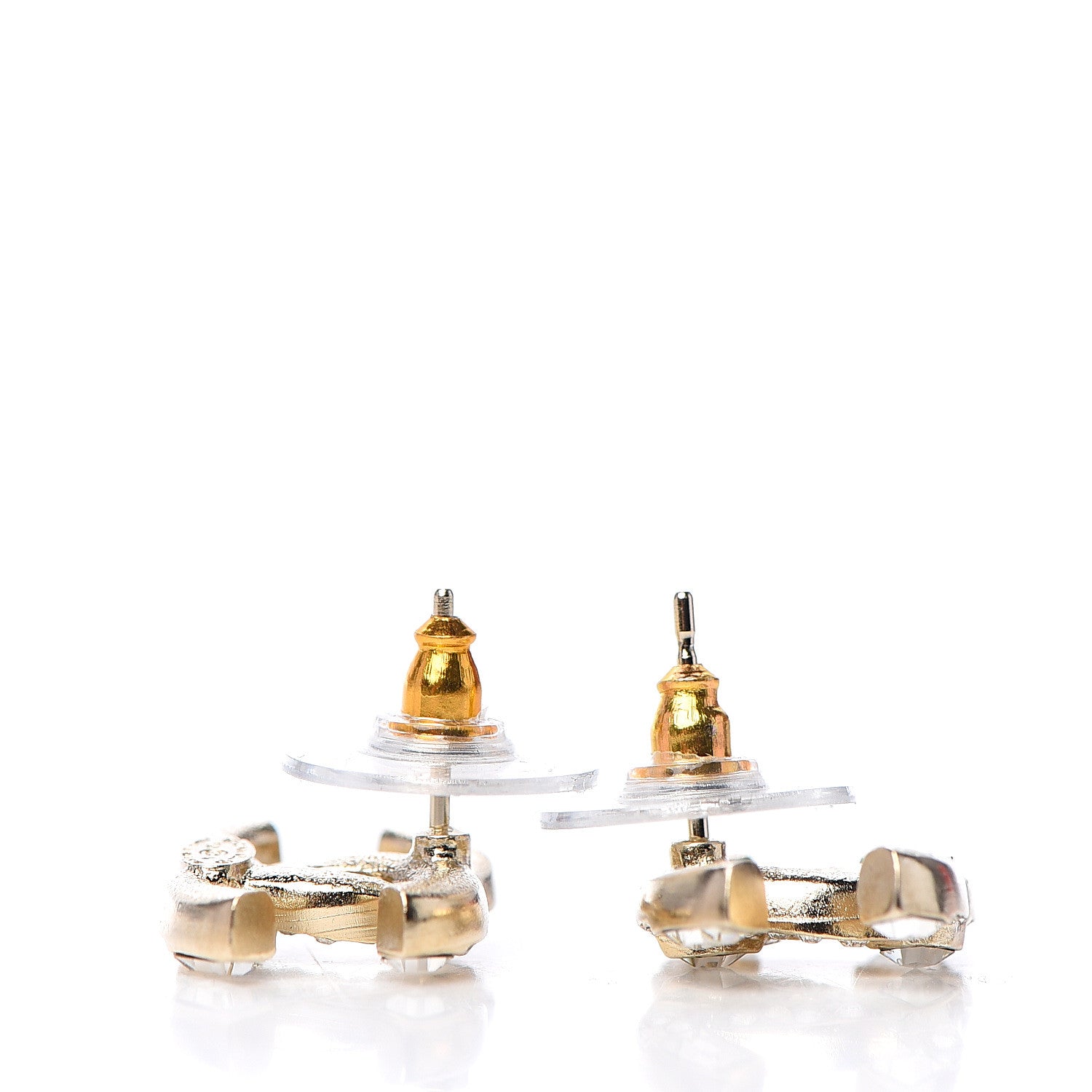 Chanel Crystal Baguette CC Earrings Gold 3 of 4