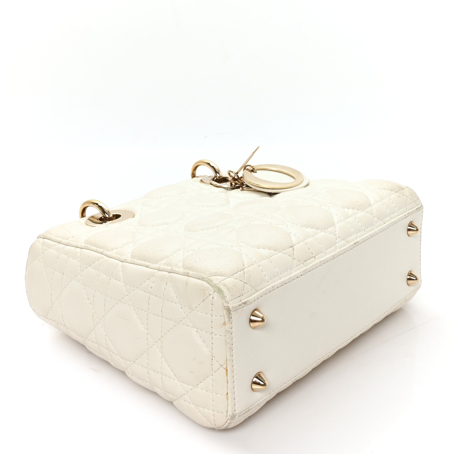 Christian Dior Lambskin Cannage Small My ABCDior Lady Dior White 4 of 12