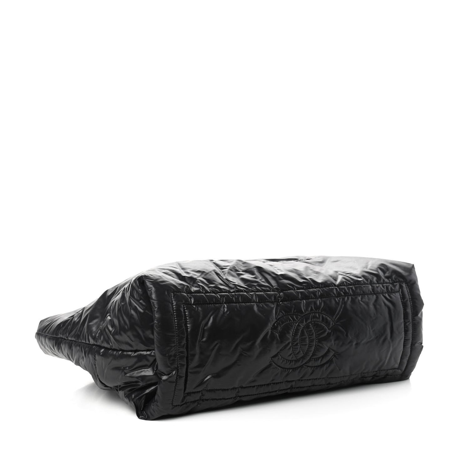 Nylon Quilted Coco Cocoon Reversible Tote Black