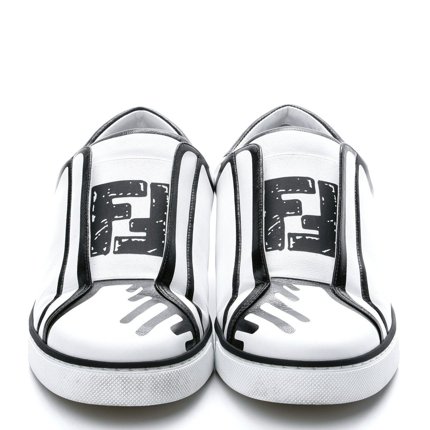 X JOSHUA VIDES Nappa Rockoclick Slip On Sneakers 39.5 Snow White Black