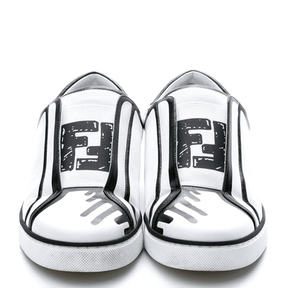 Fendi X JOSHUA VIDES Nappa Rockoclick Slip On Sneakers 39.5 Snow White Black 2 of 9