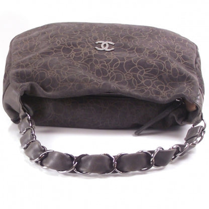 Chanel Suede Camelia Chain Hobo Gray 6 of 11