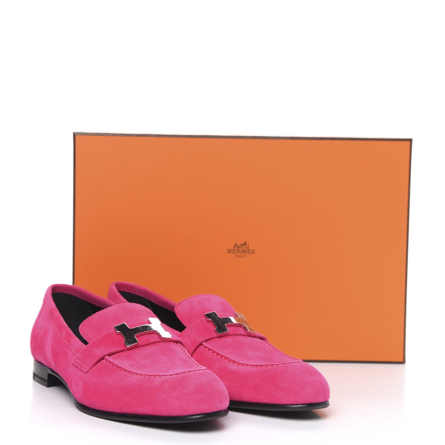 Suede Goatskin Paris Loafers 38 Rose Fuchsia
