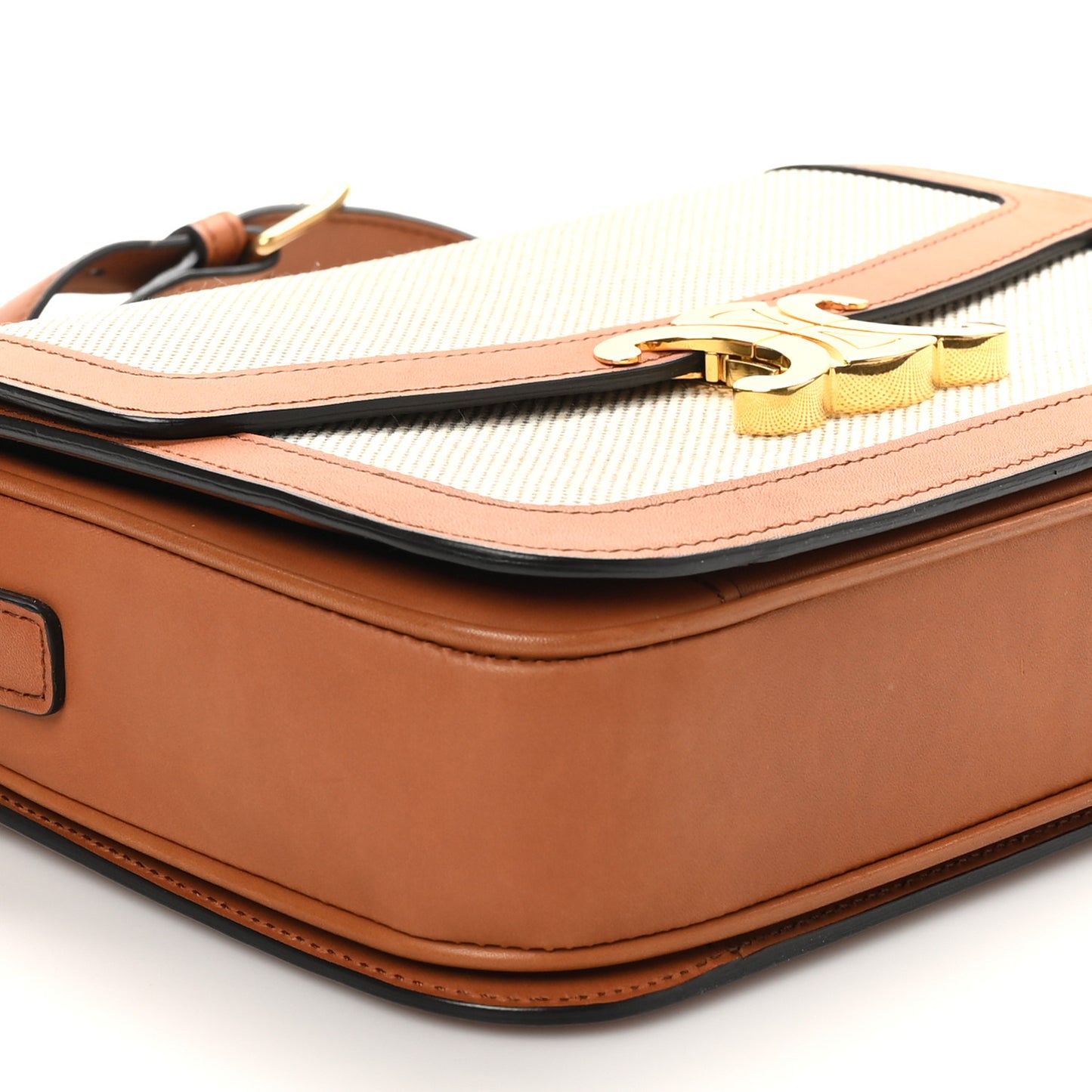 Textile Calfskin Classique Triomphe Bag Natural Tan