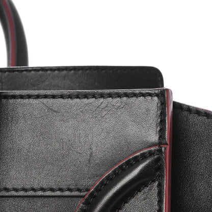 Celine Smooth Calfskin Mini Luggage Black Pink Trim 7 of 17