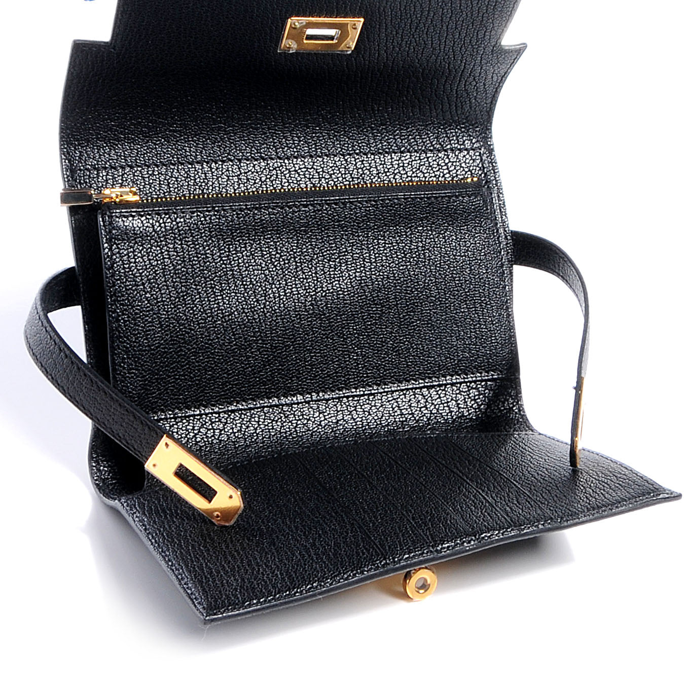 Hermes Chevre Mysore Medium Kelly Wallet Black 5 of 9