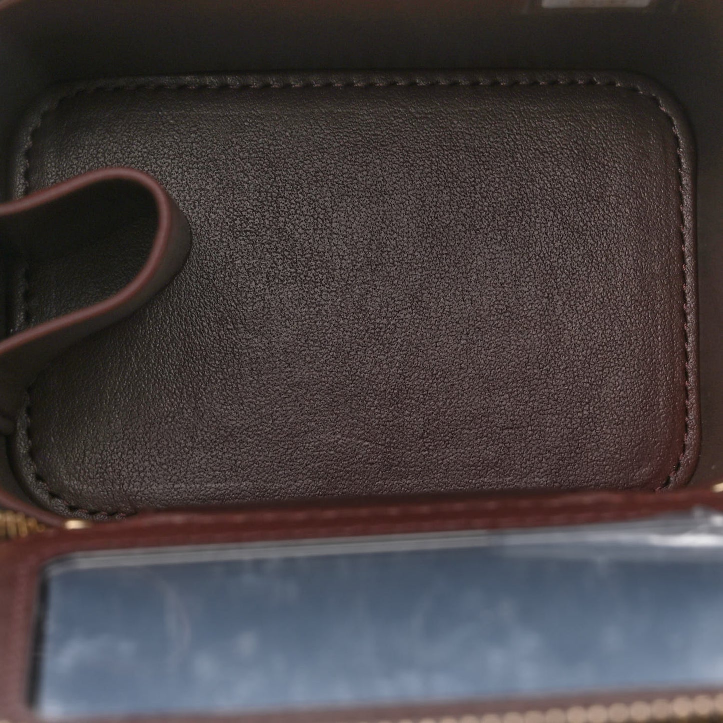 Caviar Quilted Mini Vanity Case With Chain Black