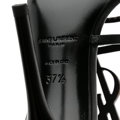 Saint Laurent Calfskin Cassandra 110 Sandals 37.5 Black 8 of 8