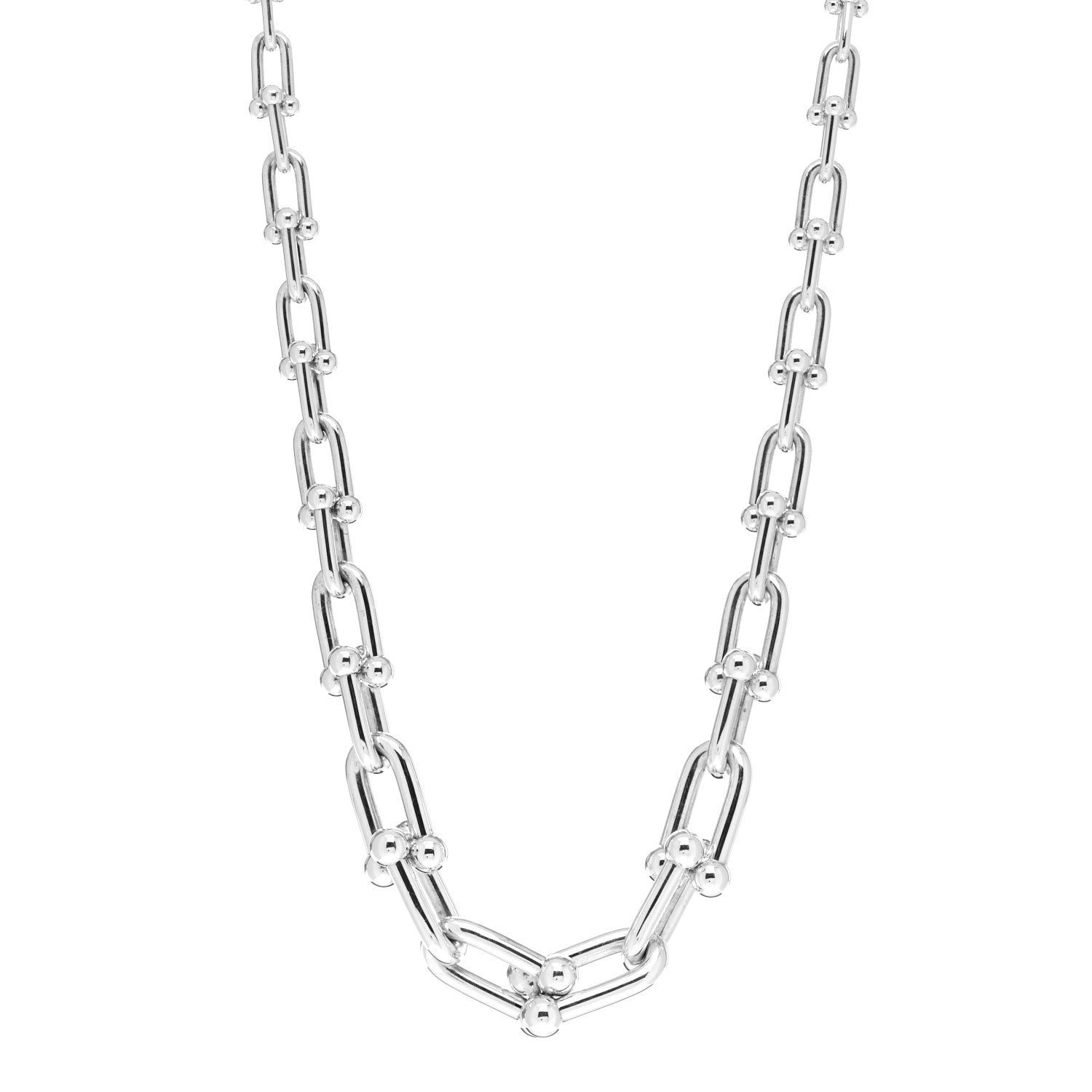 Tiffany Sterling Silver HardWear Graduated Link Necklace 1 of 5