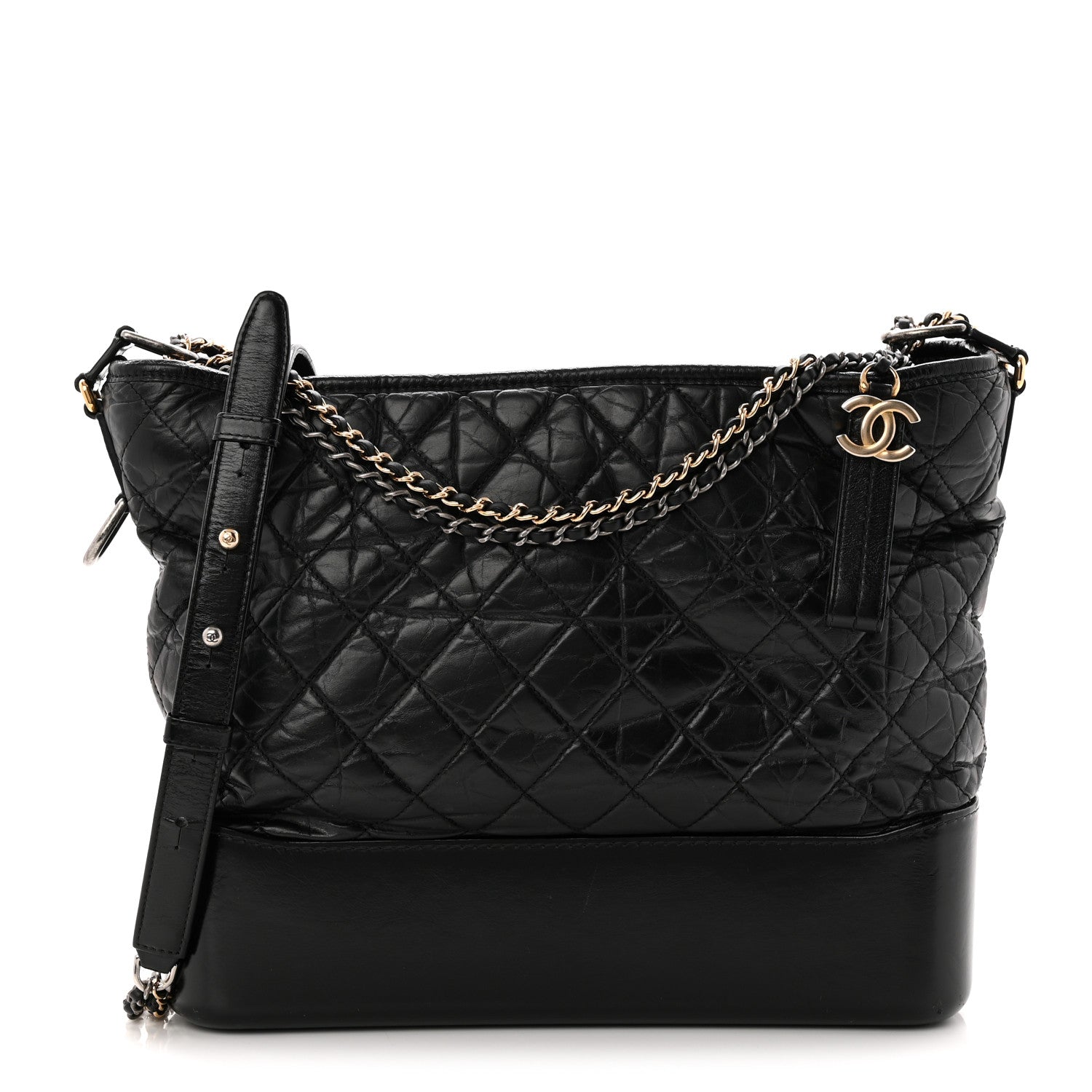 Chanel Aged Calfskin Quilted Large Gabrielle Hobo Black 1 of 11