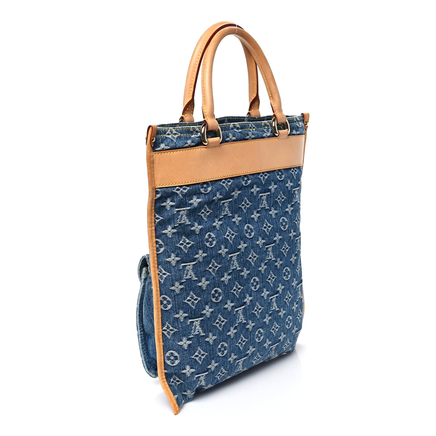 Monogram Denim Sac Plat Blue