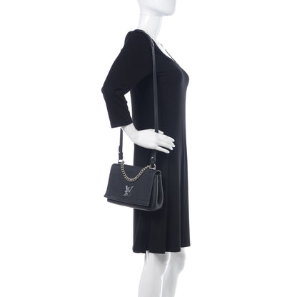 Louis Vuitton Calfskin Lockme II Chain Bag BB Black 2 of 10