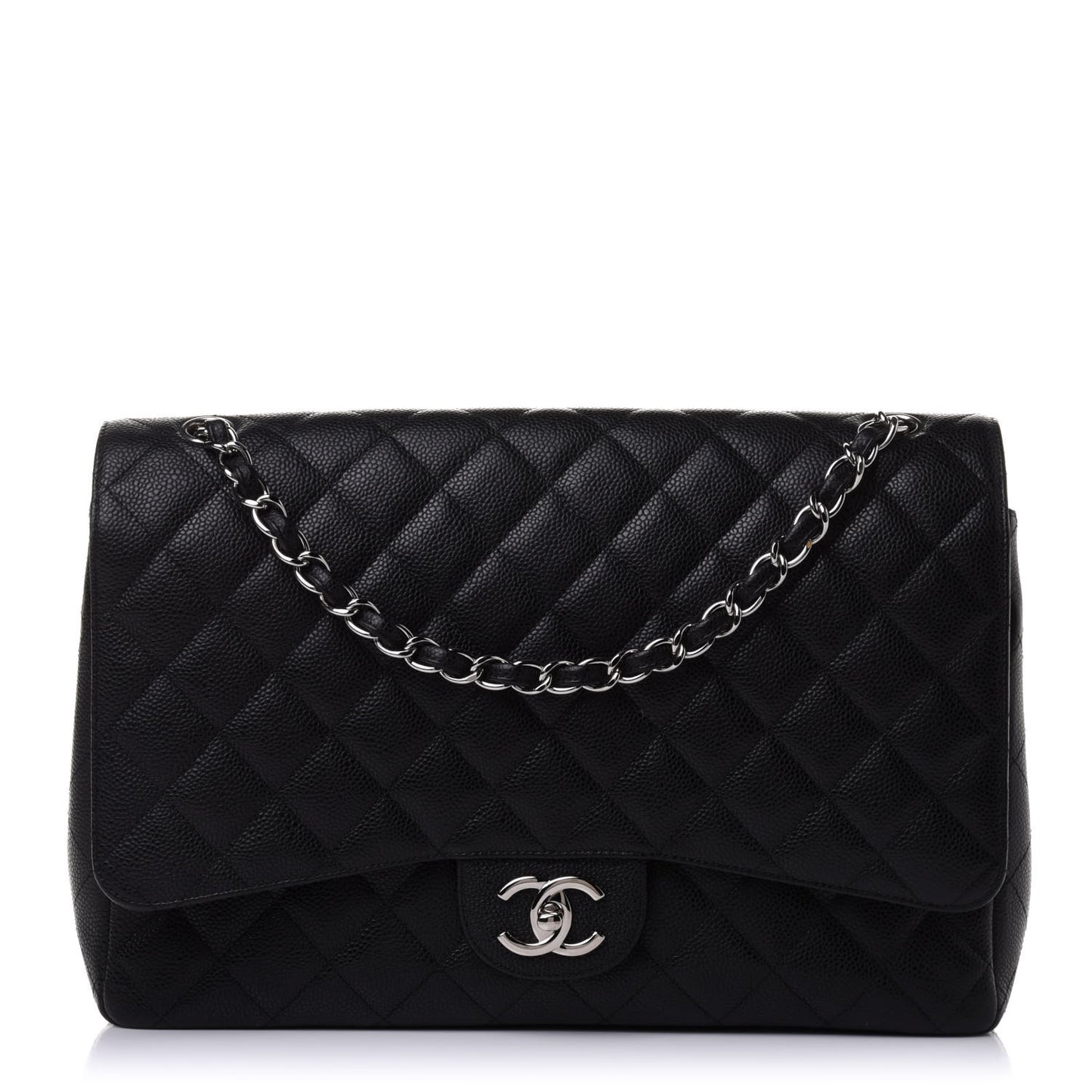 Caviar Quilted Maxi Double Flap Black