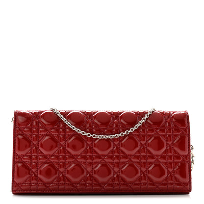 Christian Dior Patent Cannage Lady Dior Convertible Clutch Red 1 of 12