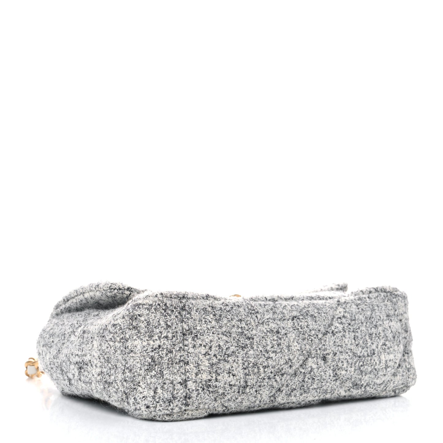 Tweed Quilted Medium Chanel 19 Flap Grey Ecru
