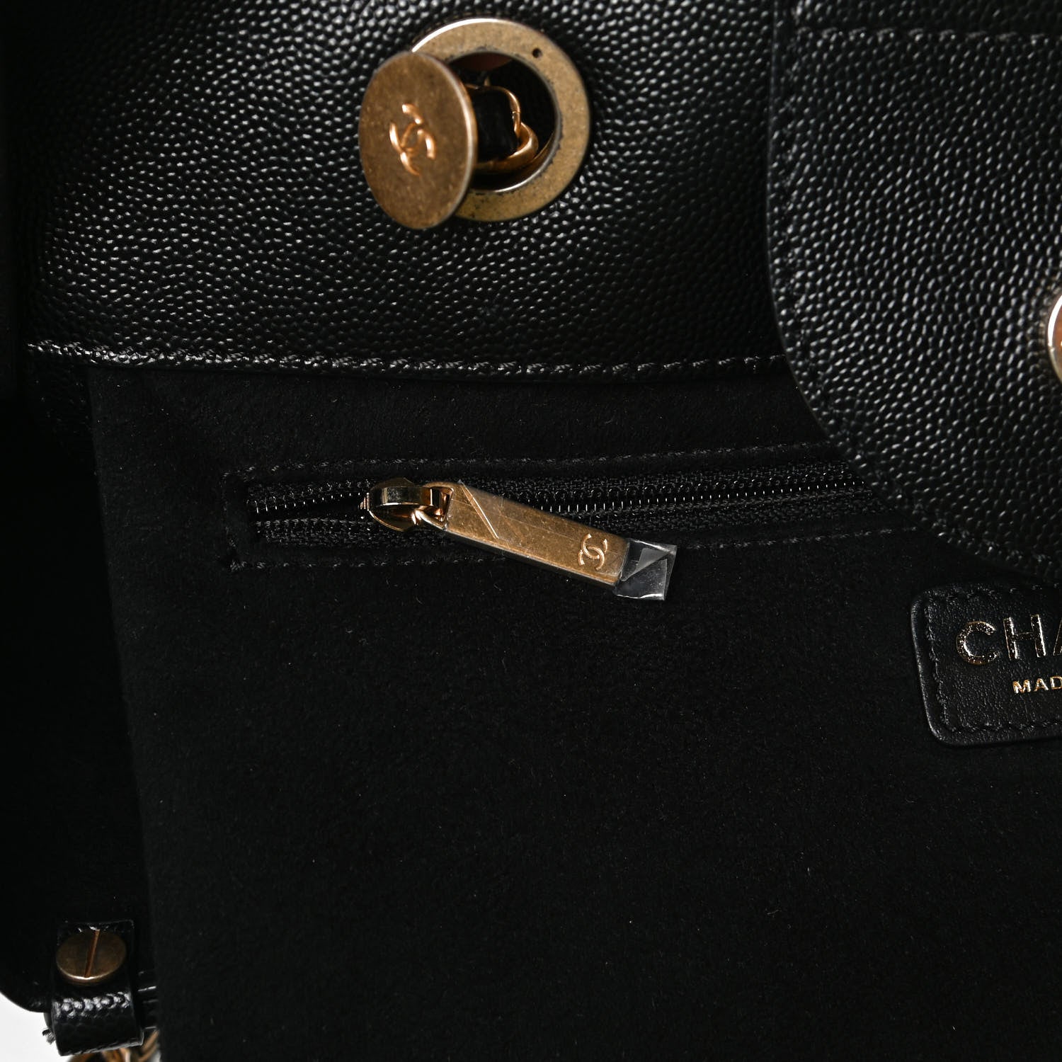 Chanel Caviar Small Studded Deauville Tote Black 14 of 16