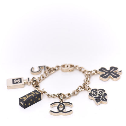 Chanel Enamel CC Charm Bracelet Black Gold 1 of 5