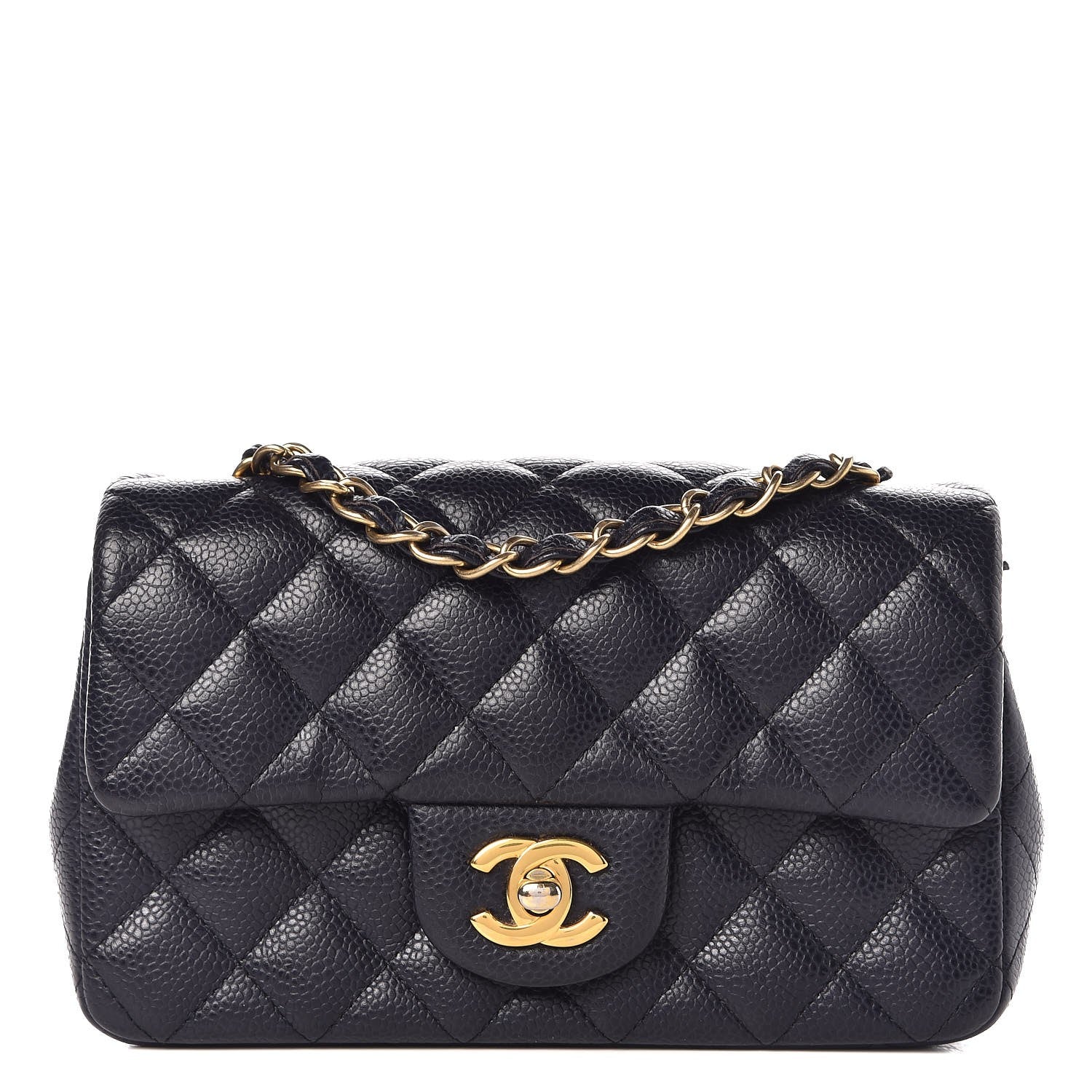 Chanel Caviar Quilted Mini Rectangular Flap Navy 1 of 7