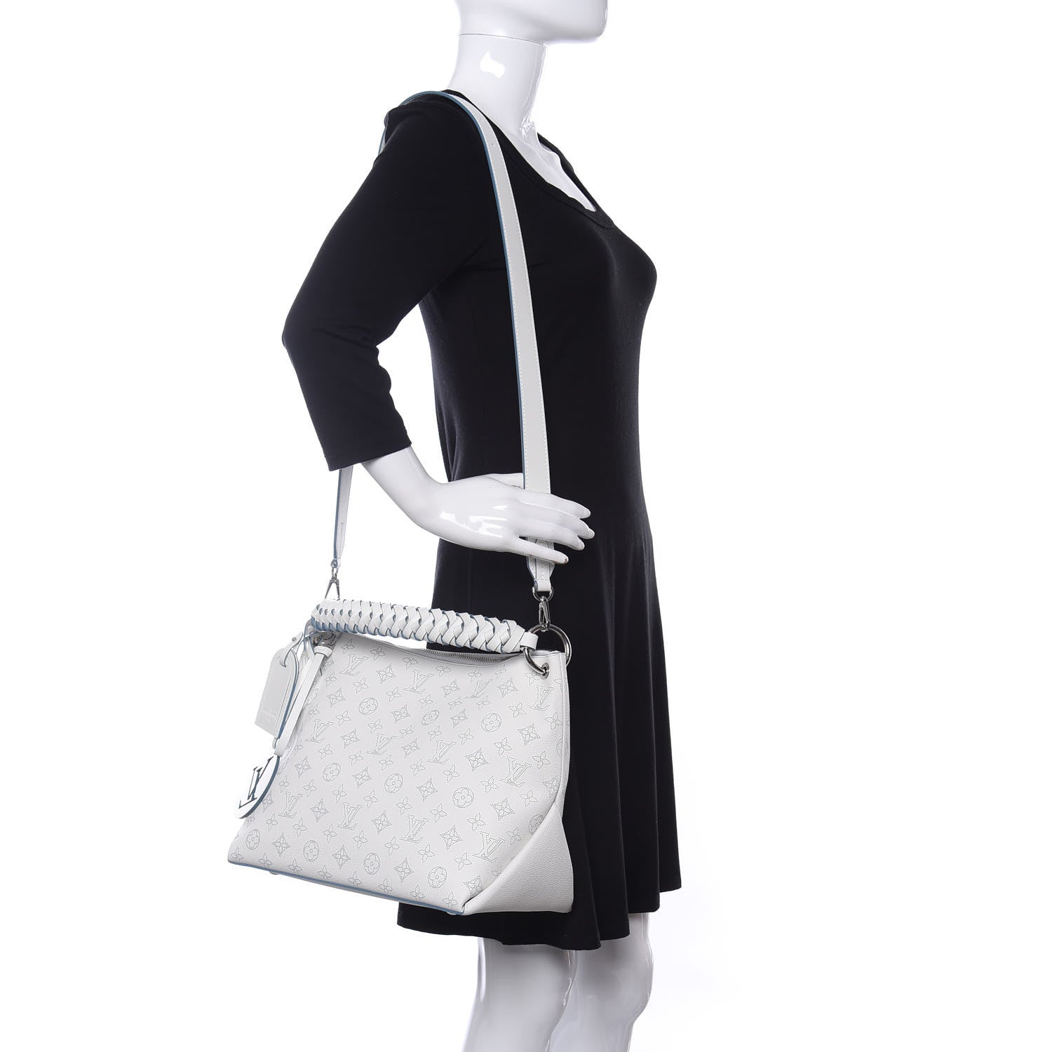 Louis Vuitton Mahina Beaubourg Hobo MM Snow Orage Blue 2 of 11