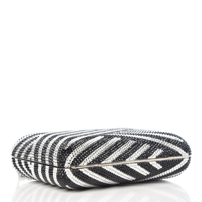 Judith Leiber Crystal Striped Miniaudiere Clutch Black White 4 of 8