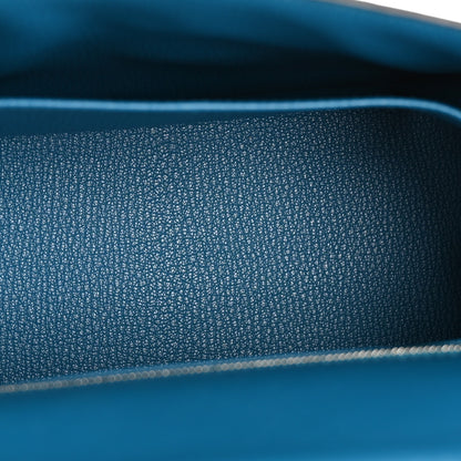 Hermes Tadelakt Kelly Sellier 25 Bleu Izmir 5 of 14