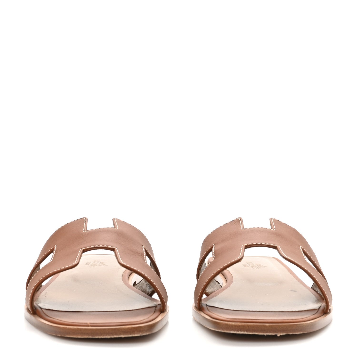 Hermes Box Calfskin Oran Sandals 39 Gold 3 of 11