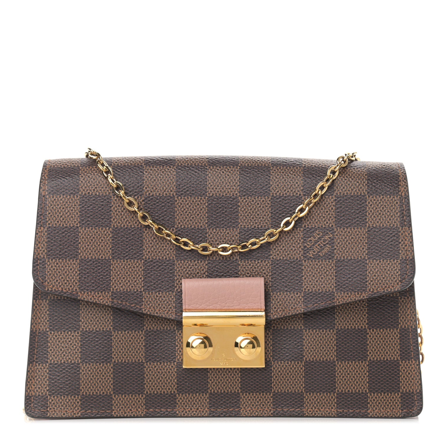 Louis Vuitton Damier Ebene Croisette Chain Wallet Magnolia 1 of 10