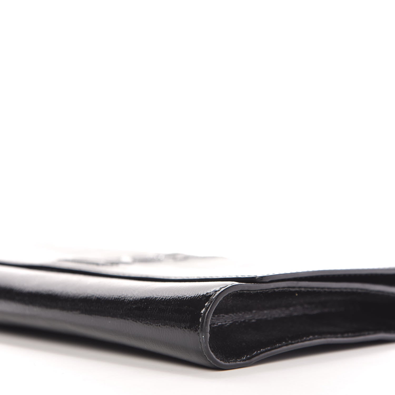 Saint Laurent Textured Patent Monogram Large Belle De Jour Clutch Black 7 of 10