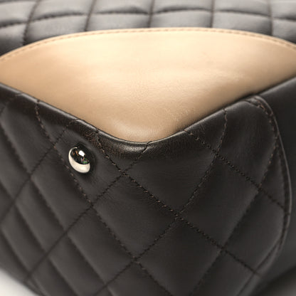 Chanel Calfskin Quilted Cambon Large Bowler Brown Beige 10 of 13