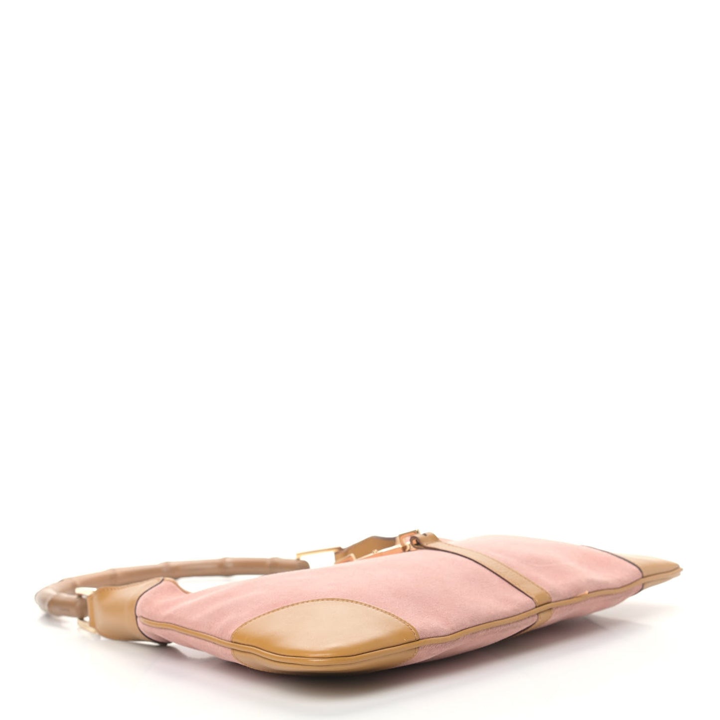 Suede Calfskin Bamboo Handle Jackie O Hobo Pink