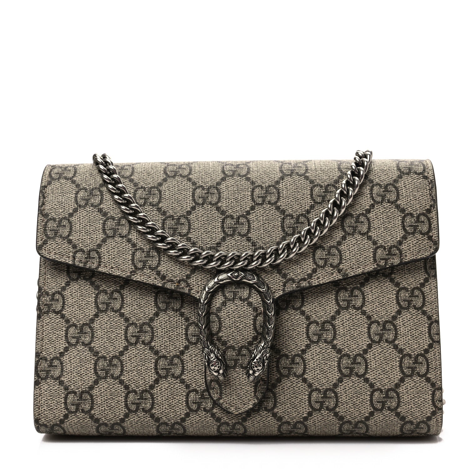 Gucci GG Supreme Monogram Mini Dionysus Chain Wallet Beige Taupe 1 of 7
