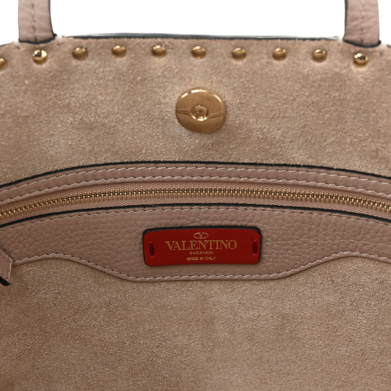 Valentino Garavani Grained Calfskin Small Rockstud Shoulder Tote Poudre 5 of 8
