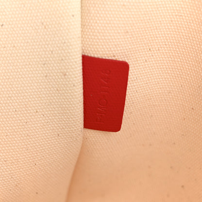 Celine Cotton Canvas Calfskin Made In Large Pouch Red 7 of 11