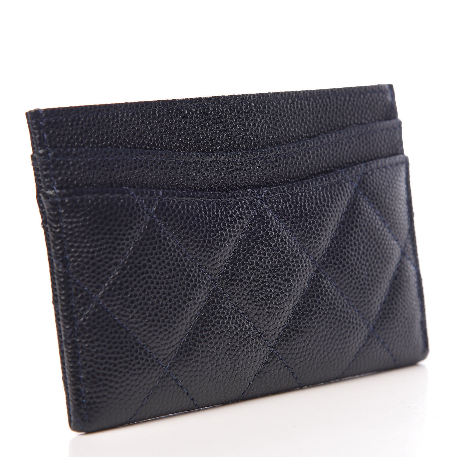 Chanel Caviar Quilted Card Holder Navy 3 of 9
