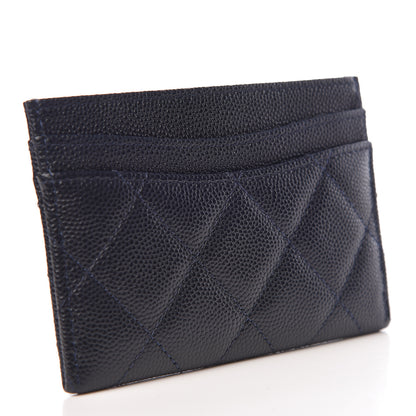 Chanel Caviar Quilted Card Holder Navy 3 of 9