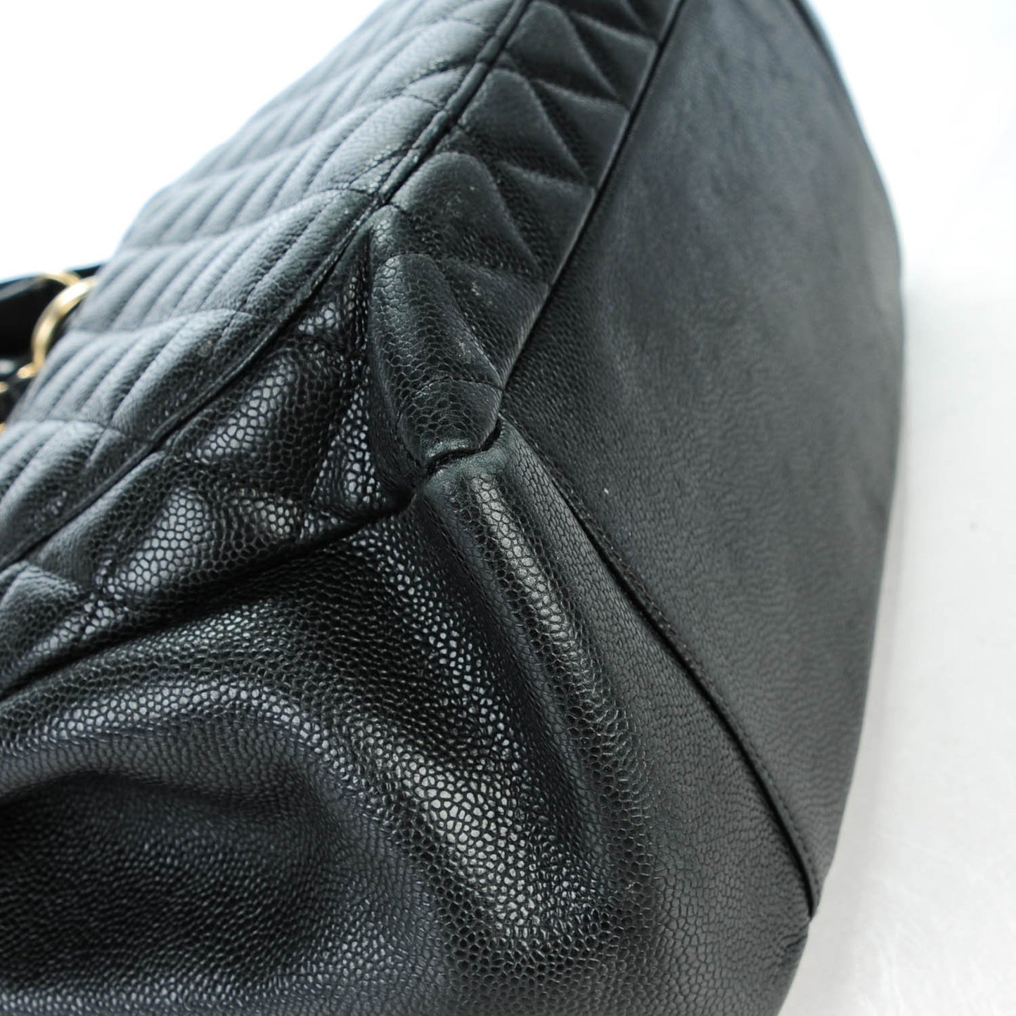 Caviar Quilted Grand Shopping Tote GST Black