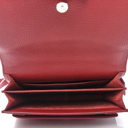 Saint Laurent Grained Calfskin Medium Monogram Sunset Satchel Red 5 of 10