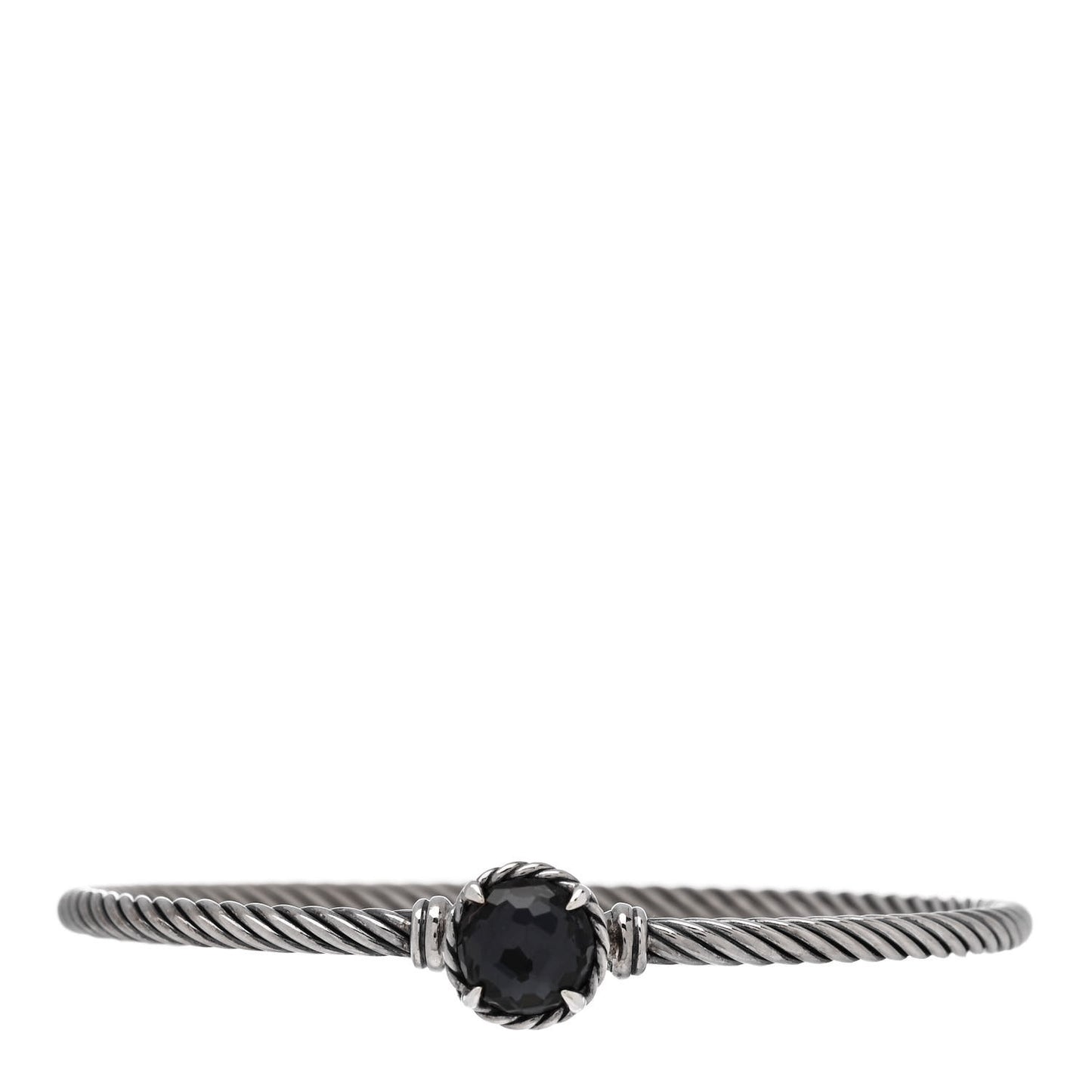 Sterling Silver Black Orchid 8mm Chatelaine Bracelet