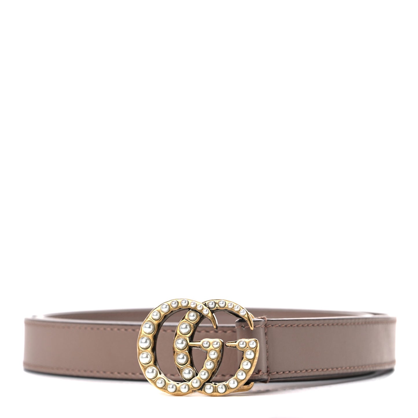 Calfskin Pearl Double G 20mm Belt 75 30 Porcelain Rose