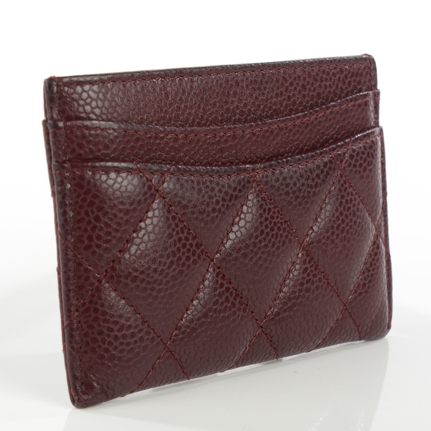Chanel Caviar Quilted Card Holder Burgundy 3 of 9