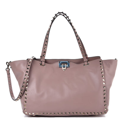 Valentino Garavani Vitello Medium Rockstud Tote Poudre 1 of 7